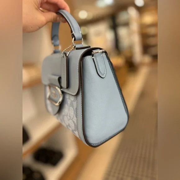 NWT！COACH MORGAN TOP HANDLE SATCHEL IN SIGNATURE CHAMBRAY（COACH CH142）